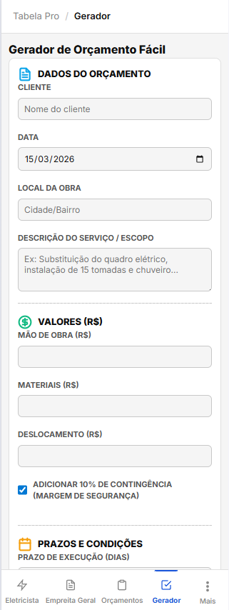 Gerador de Orçamento